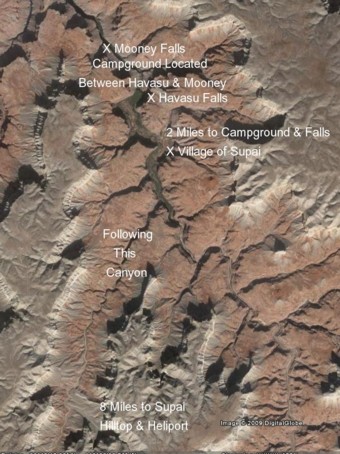 Hilltop to Mooney Falls Map