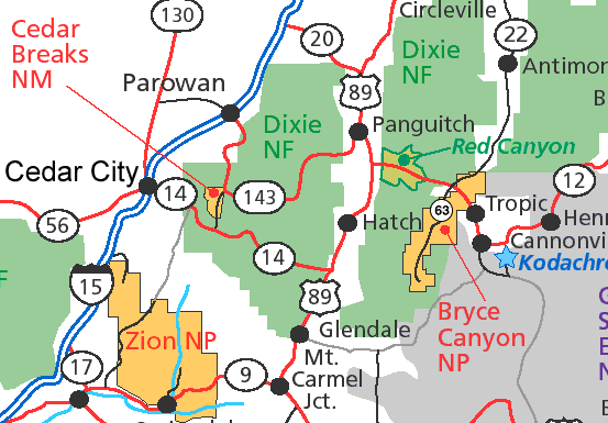 Bryce Canyon Overview Map